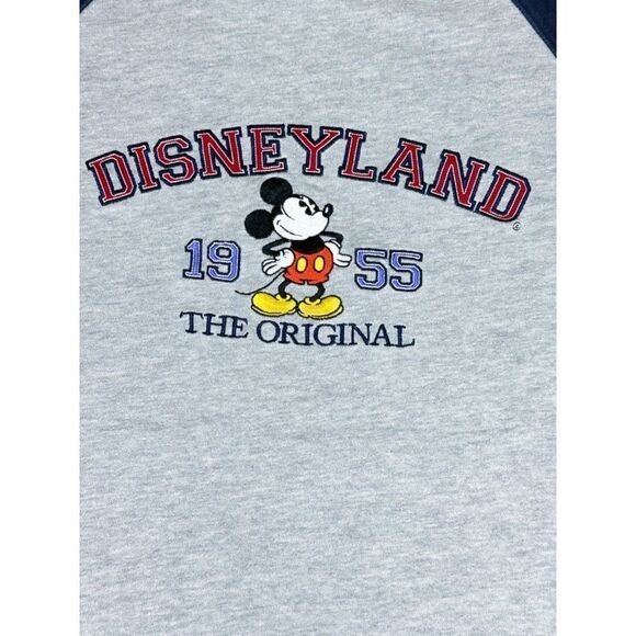 Vintage Y2K Walt Disney Disneyland Mickey Shirt Small Long Sleeve Grey Embroider - Picture 4 of 8